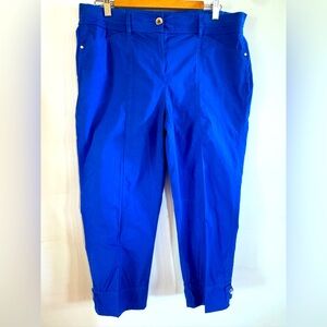 Chico’s Women’s 8 cobalt blue capris casual comfort travel eclectic vacation